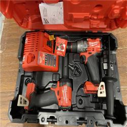 AS-IS MILWAUKEE M18 FUEL 18V Lithium-Ion Brushless Cordless Hammer Drill and Impact Driver Combo Kit (2-Tool) with 2 Batteries