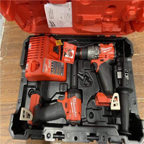 AS-IS MILWAUKEE M18 FUEL 18V Lithium-Ion Brushless Cordless Hammer Drill and Impact Driver Combo Kit (2-Tool) with 2 Batteries