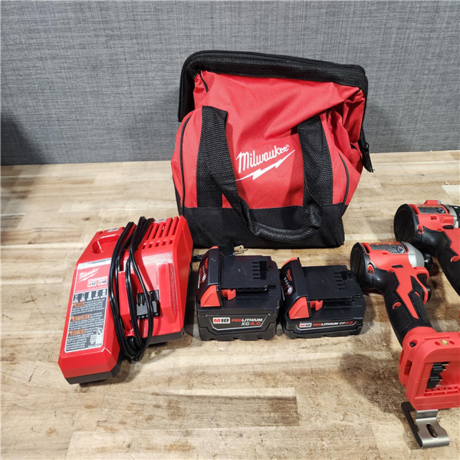 HOUSTON LOCATION - AS - IS Milwaukee 18-Volt Lithium-Ion Brushless Cordless Compact Hammer Drill/Impact Combo Kit
