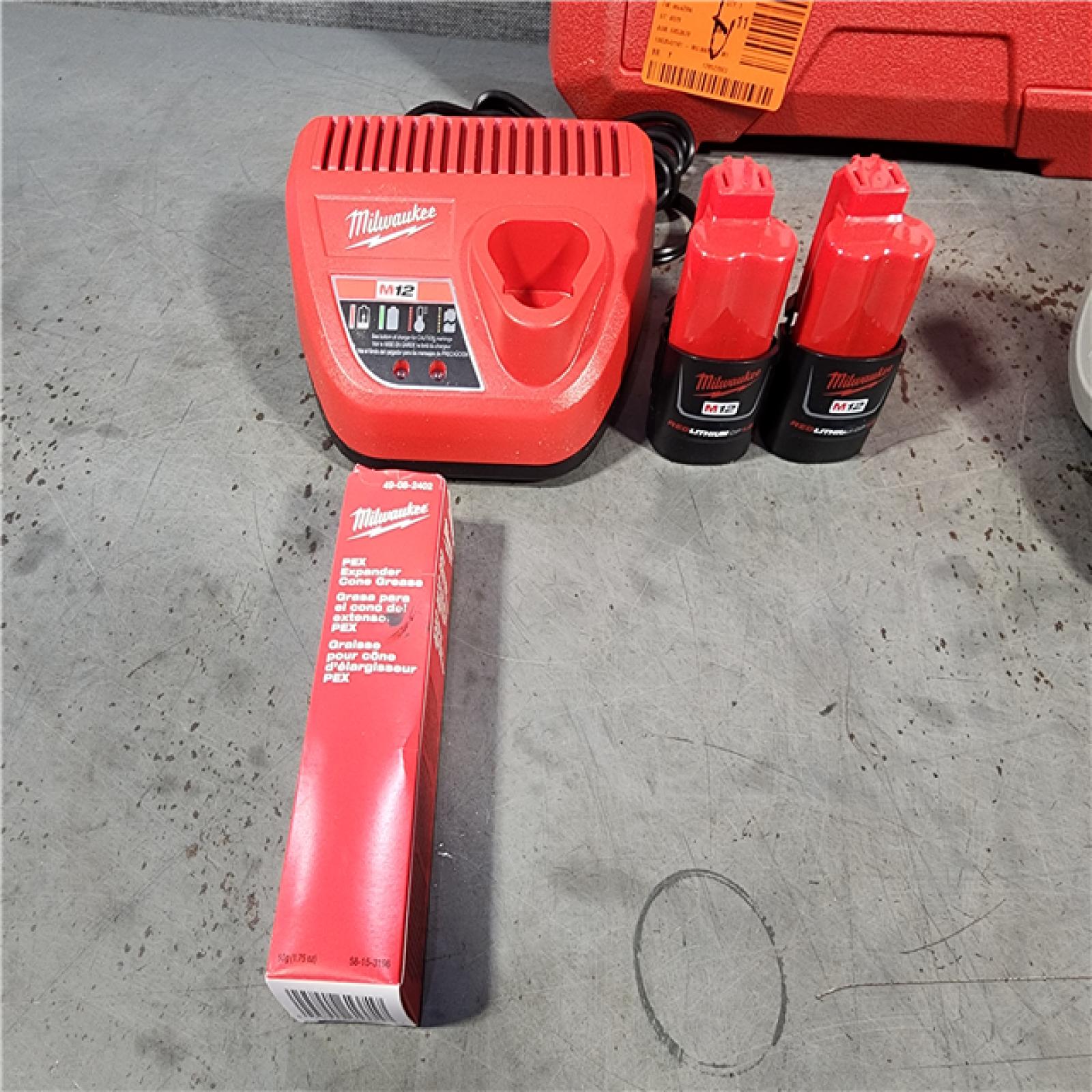 HOUSTON LOCATION - AS-IS M12 12-Volt Lithium-Ion Cordless PEX Expansion Tool Kit with (2) 1.5 Ah Batteries, (3) Expansion Heads and Hard Case