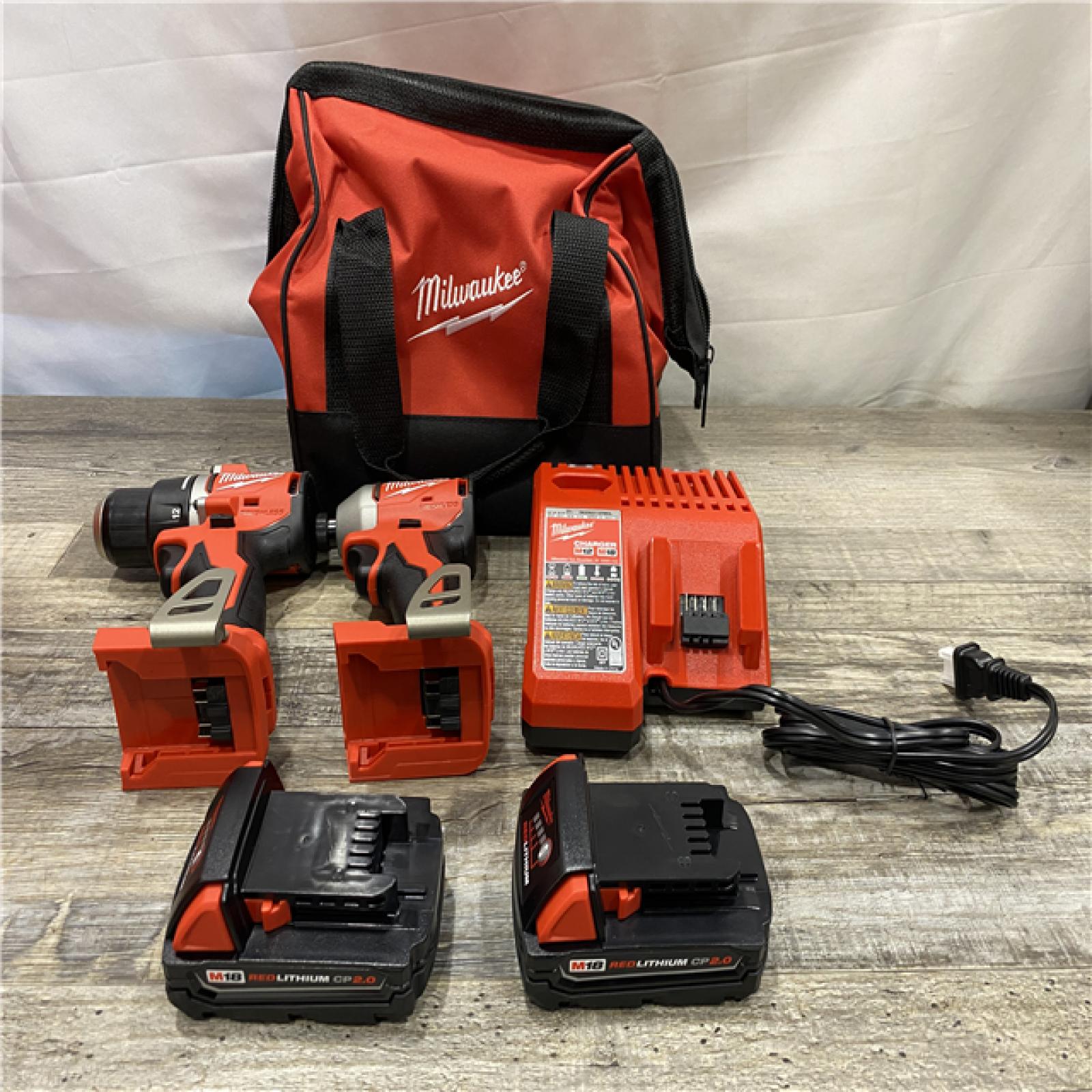 AS-IS Milwaukee 18V Lithium-Ion Brushless Cordless Compact Drill/Impact Combo Kit