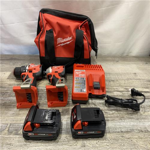 AS-IS Milwaukee 18V Lithium-Ion Brushless Cordless Compact Drill/Impact Combo Kit