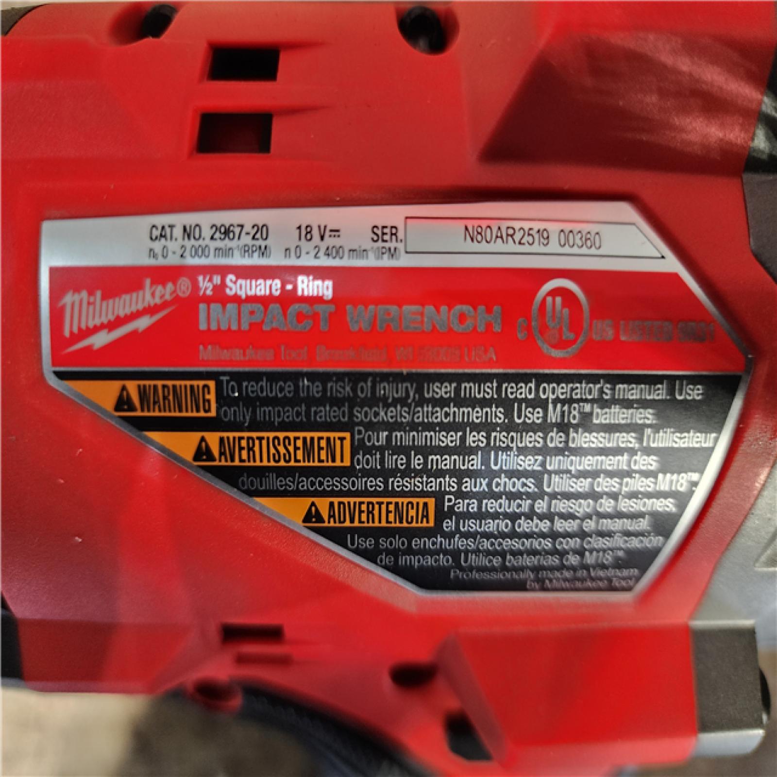 HOUSTON LOCATION - AS-IS (APPEARS LIKE NEW) Milwaukee M18 FUEL 18V Lithium-Ion Brushless Cordless 1/2 in. Impact Wrench with Friction Ring (Tool-Only)
