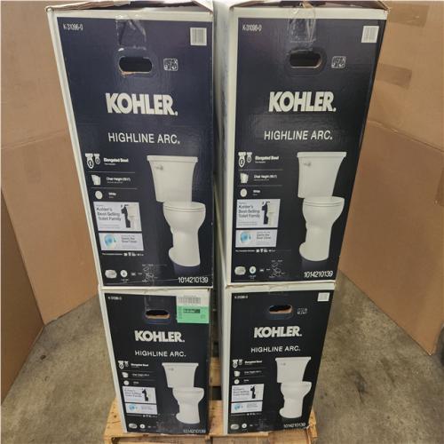 Phoenix NEW 6 KOHLER Highline Arc 2-Piece 1.28 GPF Single Flush Elongated Toilet in White (Seat Included) MUST INSPECT ON SITE