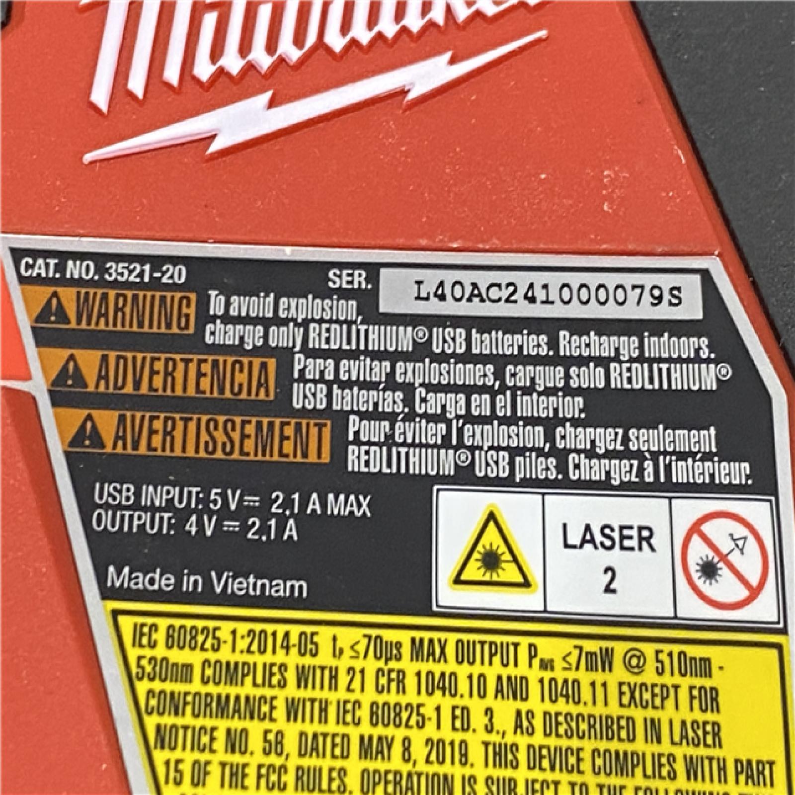 AS-IS Milwaukee 100 ft. REDLITHIUM Lithium-Ion USB Green Rechargeable Cross Line Laser Level Kit