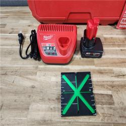 HOUSTON LOCATION - AS-IS (APPEARS LIKE NEW) Milwaukee 12-Volt Lithium-Ion Cordless Green 250 ft. 3-Plane Laser Level Kit