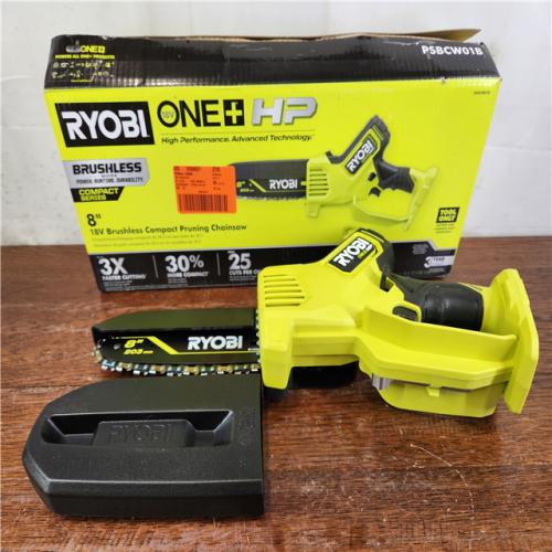 AS-IS RYOBI ONE+ HP 18V Brushless Cordless 8 in. Compact Pruning Mini Chainsaw (Tool Only)