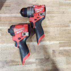 HOUSTON LOCATION - AS-IS Milwaukee FUEL 12-Volt Lithium-Ion Brushless Cordless Hammer Drill and Impact Driver Combo Kit