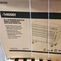 Phoenix NEW Husky Modular Tool Storage 52 in. W Standard Duty Black Mobile Workbench Cabinet with Pegboard