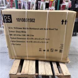 DALLAS LOCATION - HUSKY 52IN 10 DRAWER WORKBENCH GLOSS WHITE