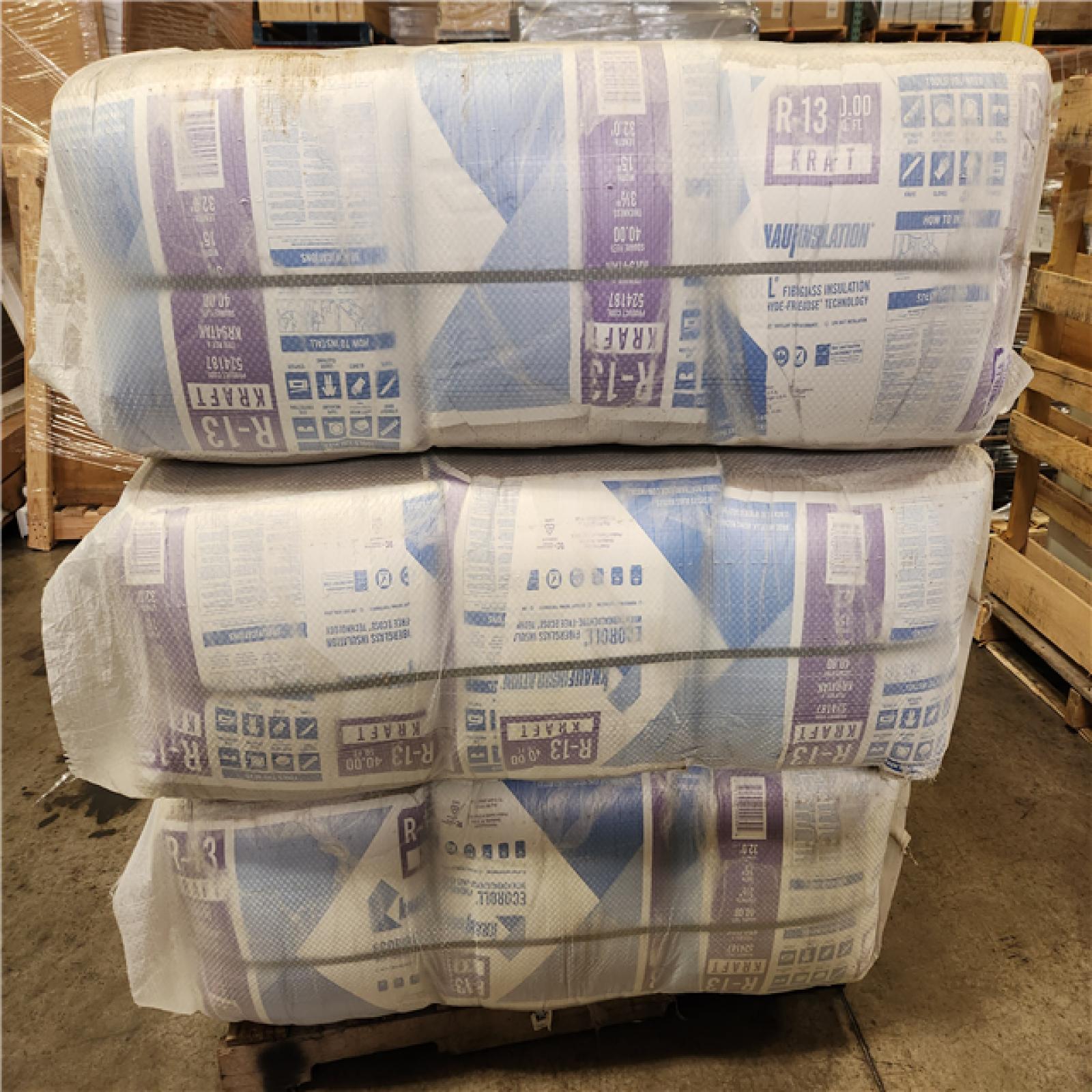 Phoenix Location Knauf Insulation R-13 EcoRoll Kraft Faced Fiberglass Insulation Roll 15 in. x 32 ft. x 3-1/2 in. Pallet (36 -Rolls)