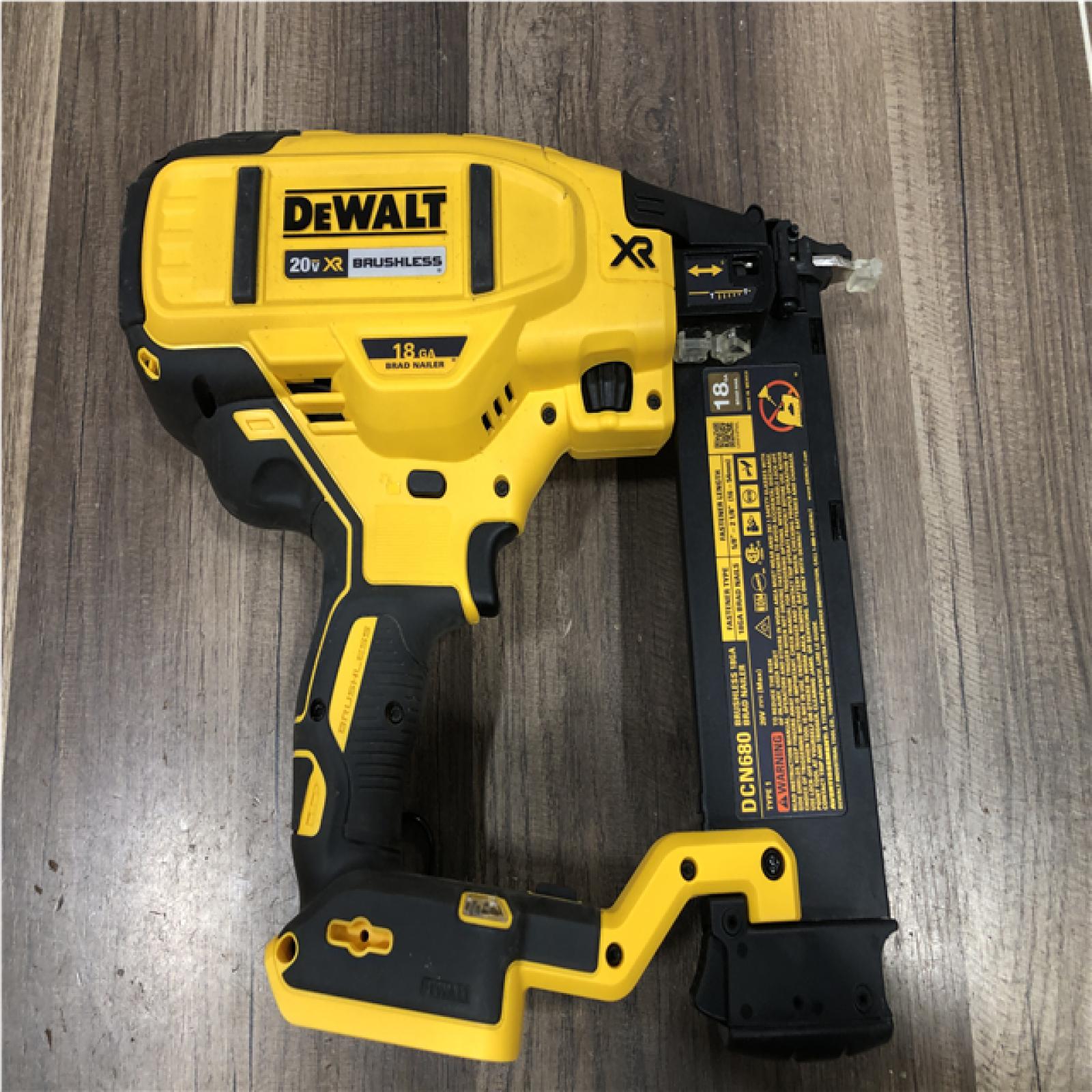 AS-IS DEWALT 20V MAX XR Lithium-Ion Electric Cordless 18-Gauge Brad Nailer (Tool Only)