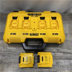 AS-IS DEWALT 20-Volt MAX 4-Port Charger with 20-Volt MAX Lithium-Ion 5.0 Ah and 2.0 Ah Batteries