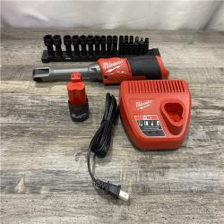 AS-IS Milwaukee FUEL INSIDER 12V Lithium-Ion Brushless Cordless 1/4 in. - 3/8 in. Extended Reach Box Ratchet Kit