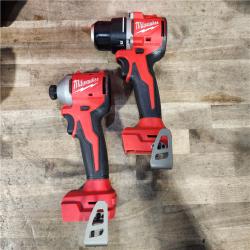 HOUSTON LOCATION - AS-IS M18 18-Volt Lithium-Ion Brushless Cordless Compact Hammer Drill/Impact Combo Kit (2-Tool) with (2) Batteries  Bag