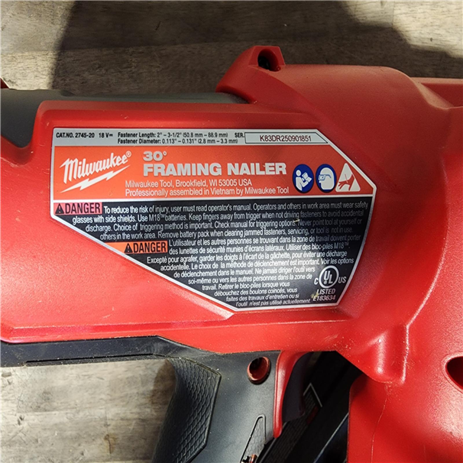 HOUSTON LOCATION - AS-IS M18 FUEL 3-1/2 in. 18-Volt 30-Degree Lithium-Ion Brushless Cordless Framing Nailer (Tool-Only)