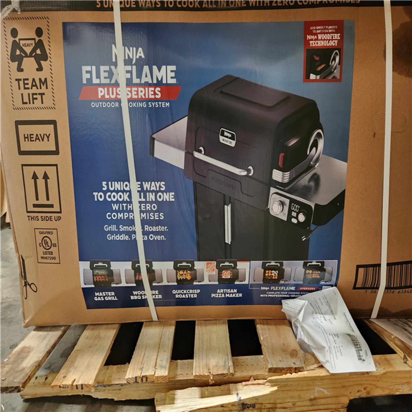 Phoenix NEW NINJA FlexFlame Plus 3-Burner Outdoor Cooking BBQ, 5-in-1 Propane and Electric Grill, Smoker, Roaster, Pizza Maker in Black