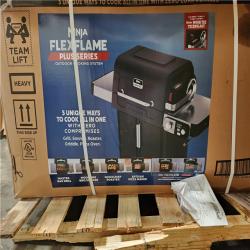 Phoenix NEW NINJA FlexFlame Plus 3-Burner Outdoor Cooking BBQ, 5-in-1 Propane and Electric Grill, Smoker, Roaster, Pizza Maker in Black