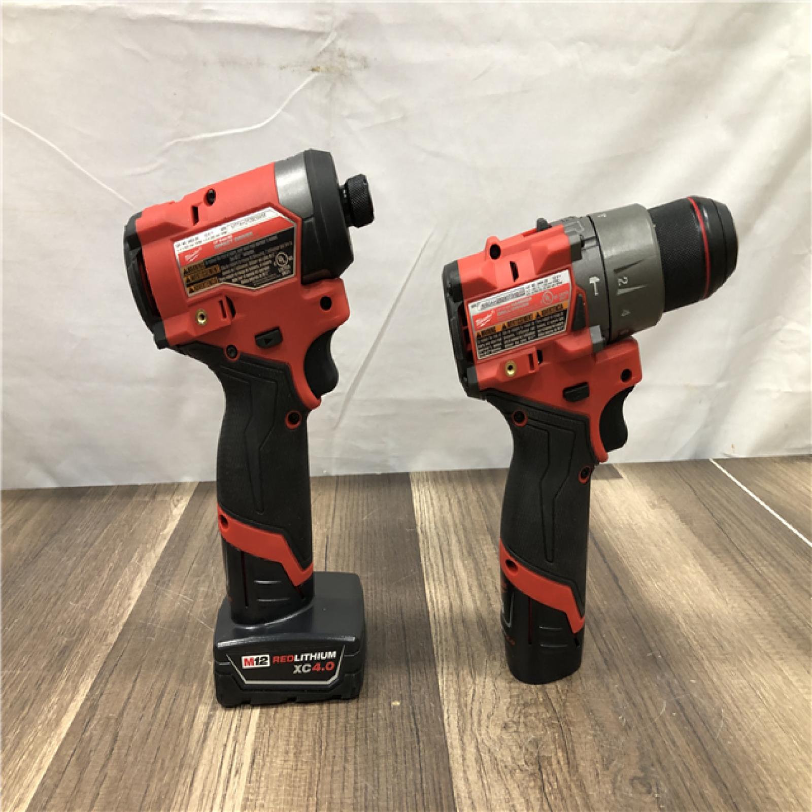 AS-IS Milwaukee FUEL 12-Volt Lithium-Ion Brushless Cordless Hammer Drill and Impact Driver Combo Kit