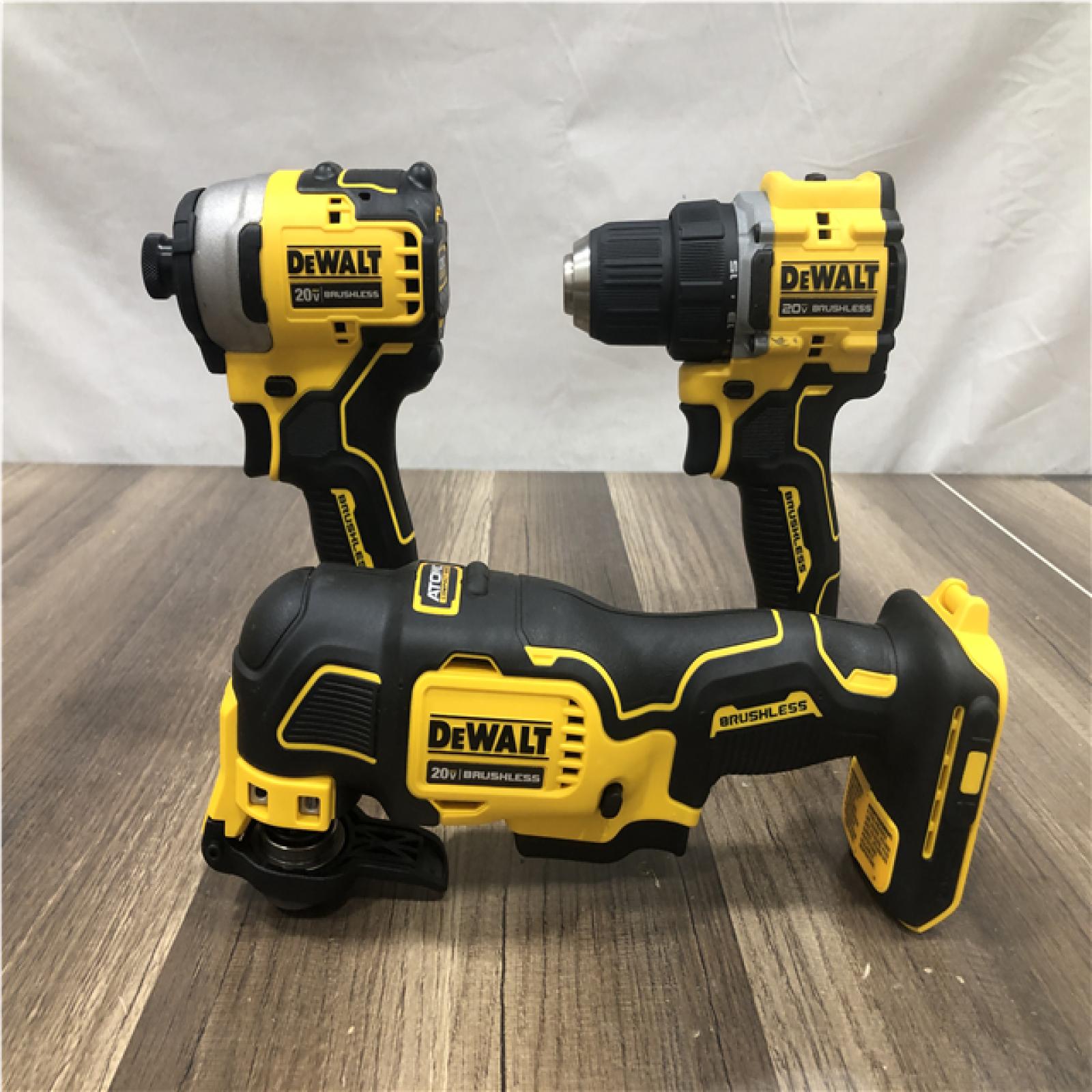 AS-IS DEWALT ATOMIC 20-Volt Lithium-Ion Cordless Brushless (4-Tool) Combo Kit