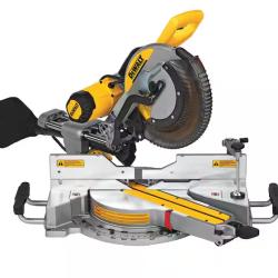 DALLAS LOCATION - DEWALT 15 Amp Corded 12 in. Double Bevel Sliding Compound Miter Saw, Blade Wrench and Material Clamp