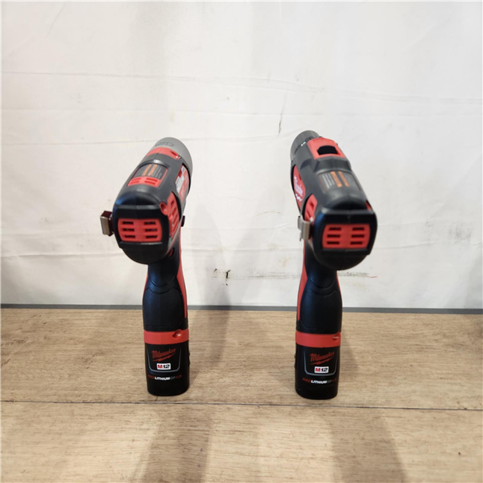 AS-IS- Milwaukee 12V Lithium-Ion Cordless Drill Driver/Impact Driver Combo Kit