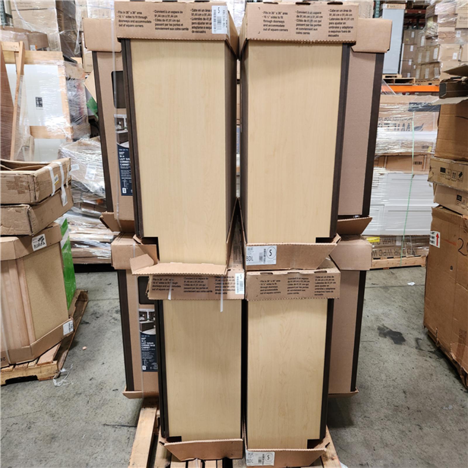 Phoenix Location 4 Hampton Bay Shaker 28.5 in. W x 16.5 in. D x 34.5 in. H Assembled Lazy Susan Corner Base Kitchen Cabinet in Brindle