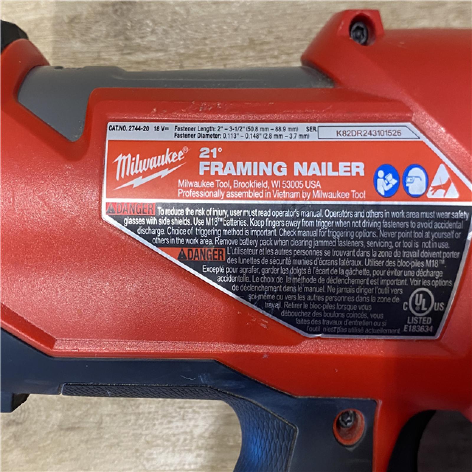 AS-IS Milwaukee FUEL 3-1/2 in. 18-Volt 21-Degree Lithium-Ion Brushless Cordless Framing Nailer (Tool-Only)