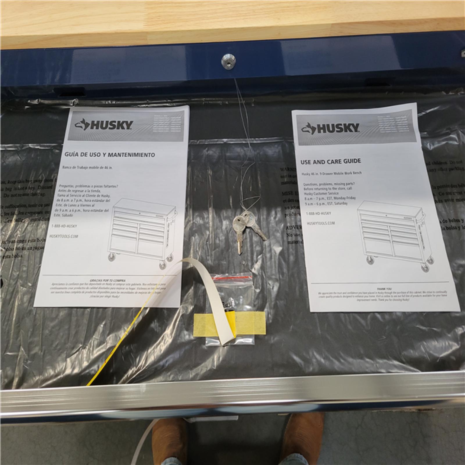 CALIFORNIA AS-IS HUSKY 46 in. 9-DRAWER MOBILE WORK BENCH