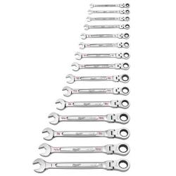 New! - Milwaukee 144-Position Flex-Head Ratcheting Combination Wrench Set SAE (15-Piece)