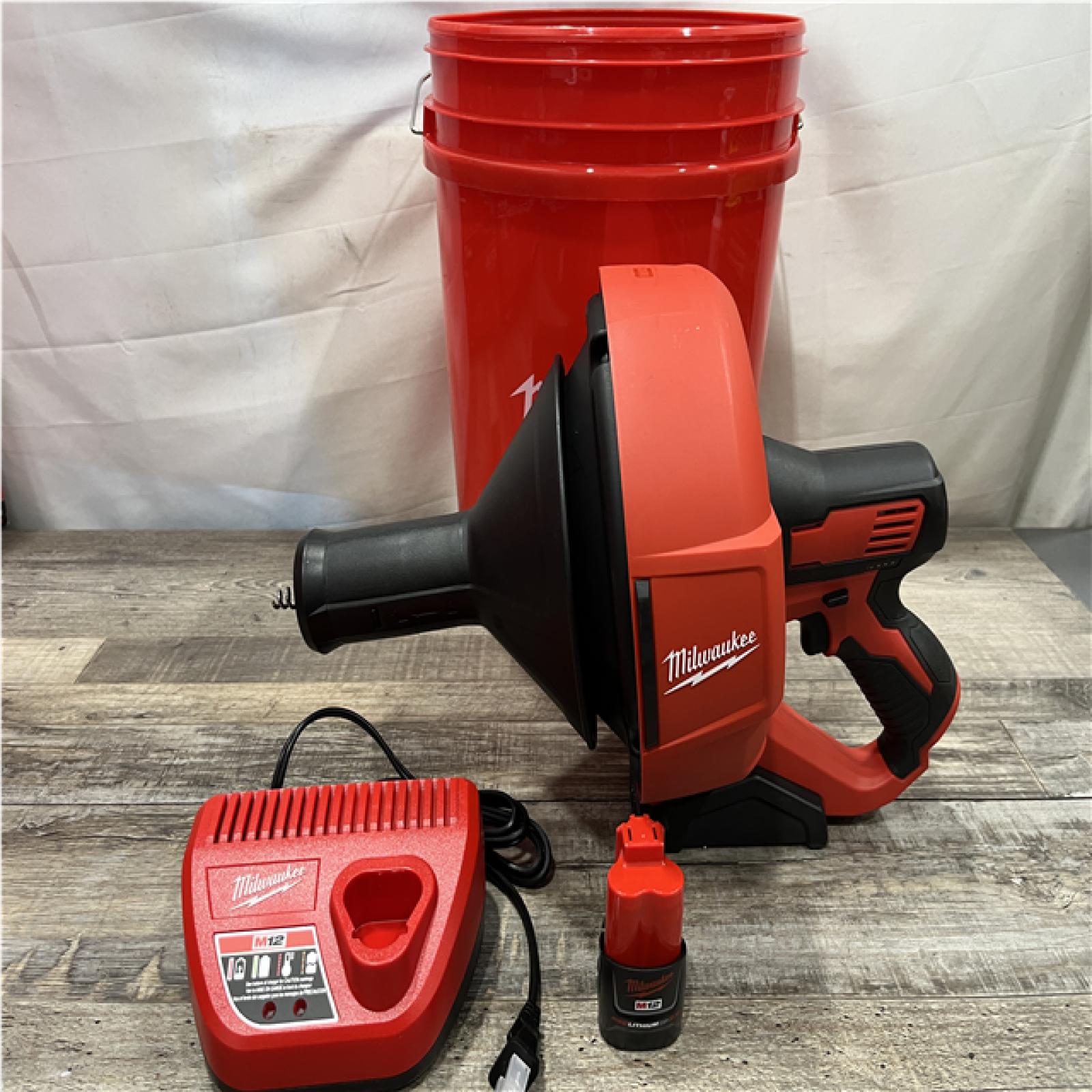 AS-IS Milwaukee 12-V Lithium-Ion Cordless Drain Snake Auger kit