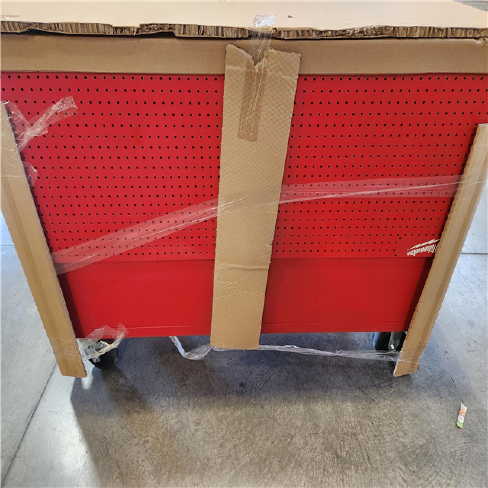 Phoenix LIKE NEW Milwaukee High Capacity 61 in. W x 22.1 in D 11-Drawer Mobile Workbench Cabinet with Solid Wood Top and Pegboard