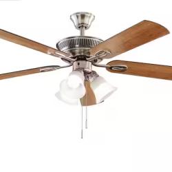 DALLAS LOCATION - Hampton Bay Glendale III 52 in. LED Indoor Brushed Nickel Ceiling Fan with Light and Pull Chains (20 UNITS)