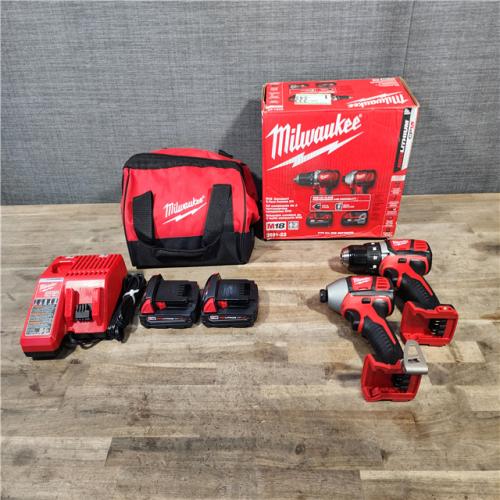 HOUSTON LOCATION - AS-IS Milwaukee 18V Cordless Brushed 2-Tool Drill/Driver and Impact Driver Kit