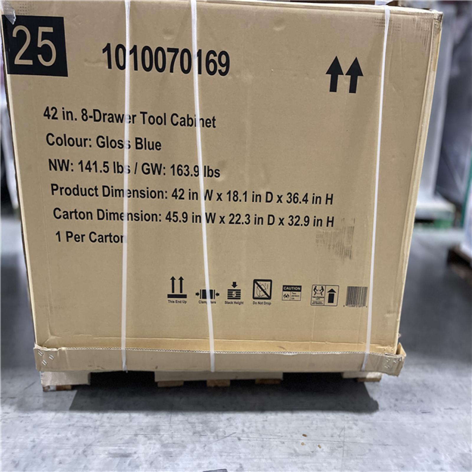 DALLAS LOCATION -Husky Standard Duty 42 in. 8-Drawer Blue Rolling Tool Cabinet PALLET-(2 UNITS)