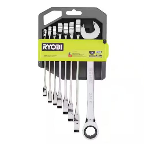 NEW! - RYOBI SAE Ratcheting Combination Wrench Set (8-Piece) (2 SETS)