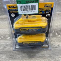 AS-IS DEWALT 20V MAX XR POWERSTACK Lithium-Ion 5.0Ah Battery (2 -Pack)