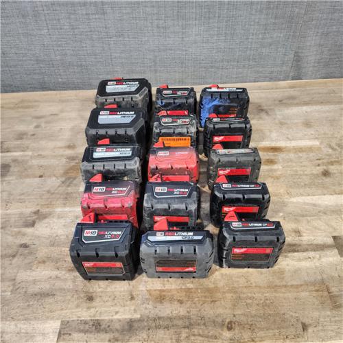 HOUSTON LOCATION - AS-IS MILWAUKEE BATTERY PACK QTY - 15