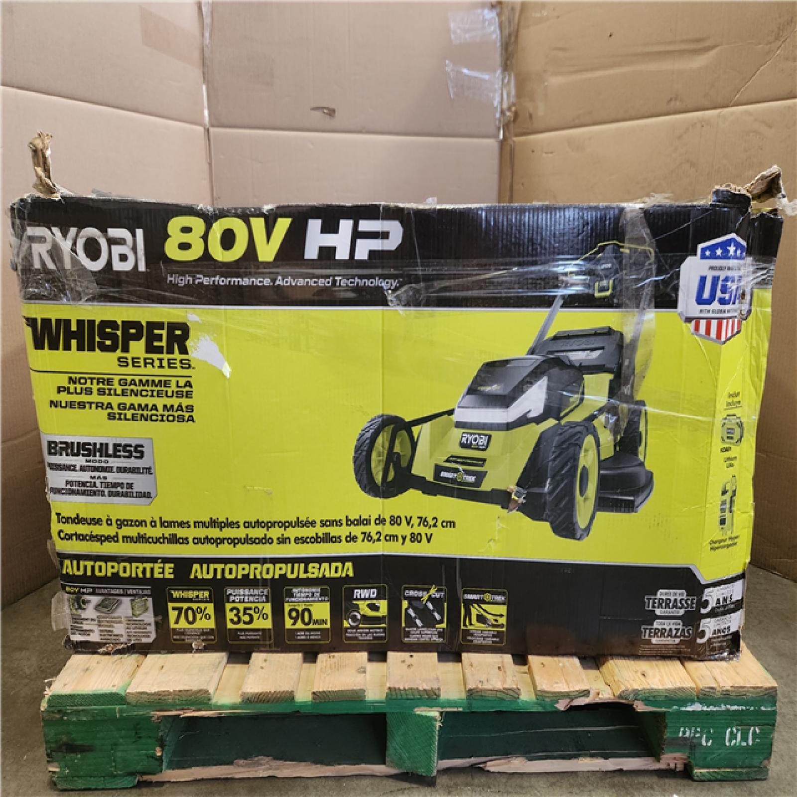 Phoenix NEW RYOBI 80V HP Brushless Battery Cordless Electric 30 in. Multi-Blade Lawn Mower with Battery and Charger