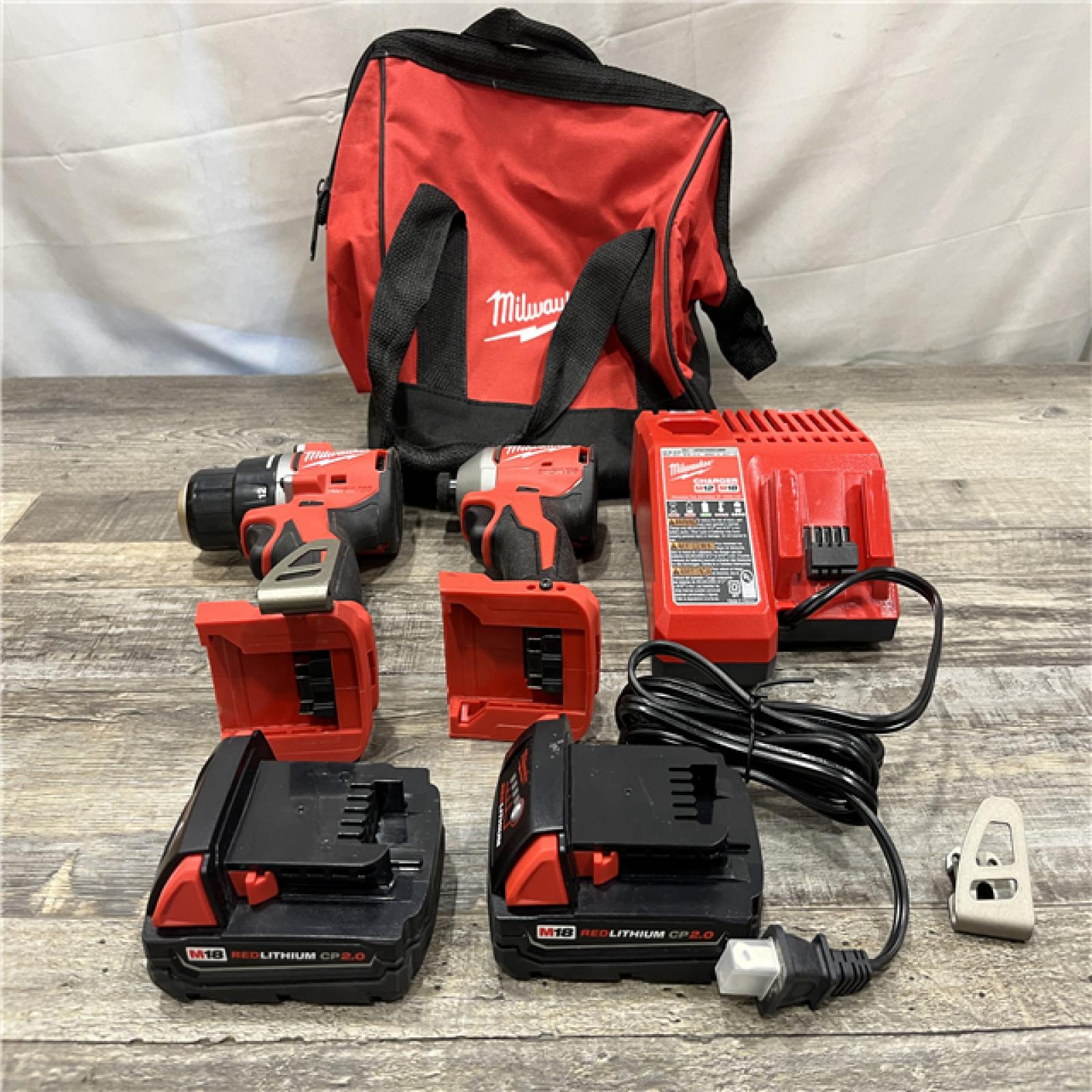 AS-IS Milwaukee 18V Lithium-Ion Brushless Cordless Compact Drill/Impact Combo Kit