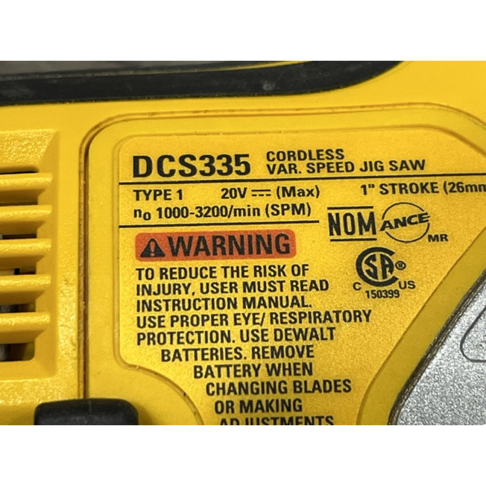 AS-IS DEWALT 20V MAX XR Cordless Barrel Grip Jigsaw (Tool Only)