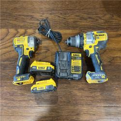 AS-IS DEWALT 20V MAX XR Cordless Drill/Driver, ATOMIC Impact Driver 2 Tool Combo Kit, (2) 2.0Ah Batteries, Charger, and Bag