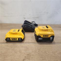 AS-IS- DEWALT 20V MAX Lithium-Ion Battery Kit with 5.0Ah and 2.0Ah Battery and Charger
