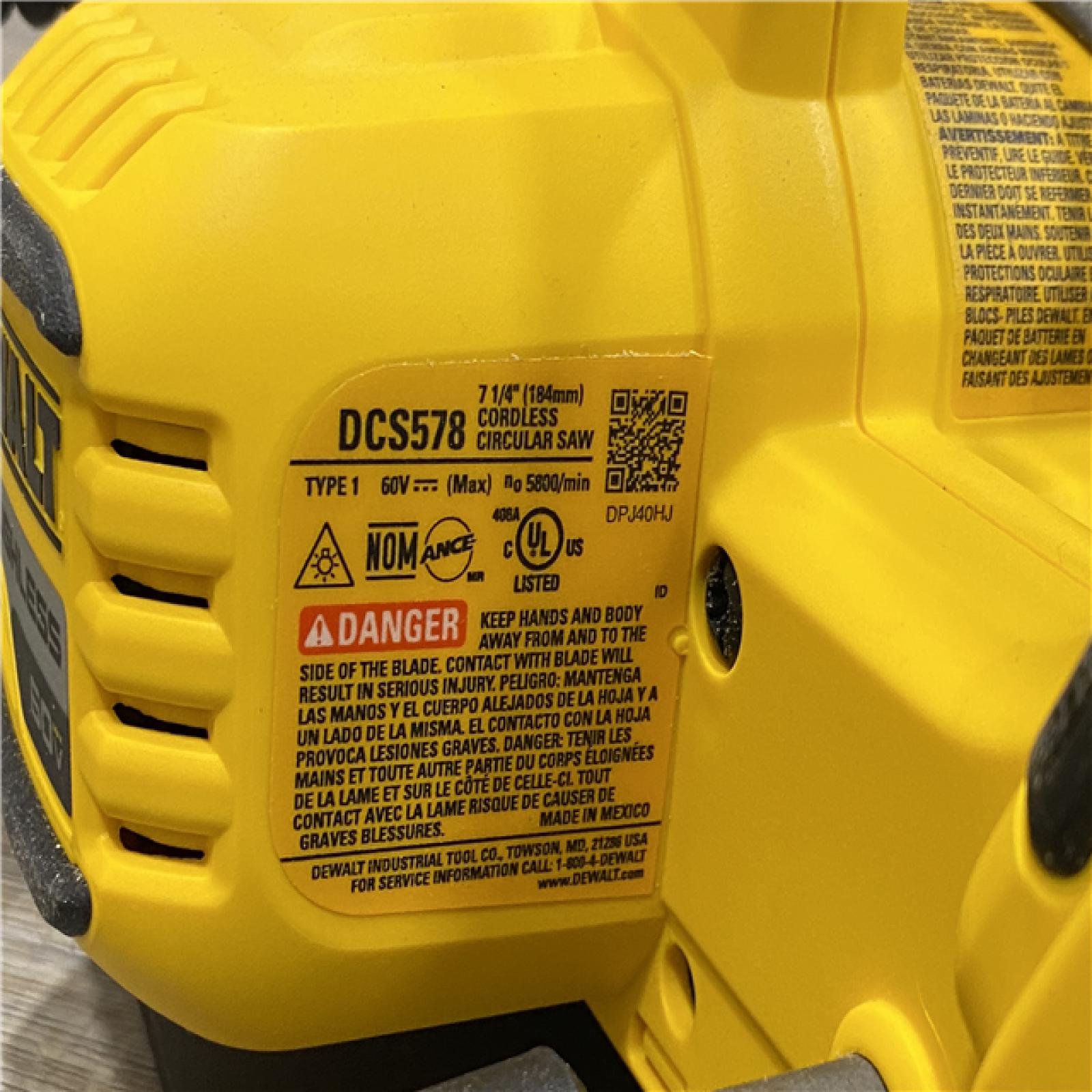 AS-IS DEWALT FLEXVOLT 60V MAX Cordless Brushless 7-1/4 in. Circular Saw with Brake (Tool Only)