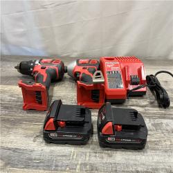 AS-IS Milwaukee 18V Lithium-Ion Cordless Drill Driver/Impact Driver Combo Kit