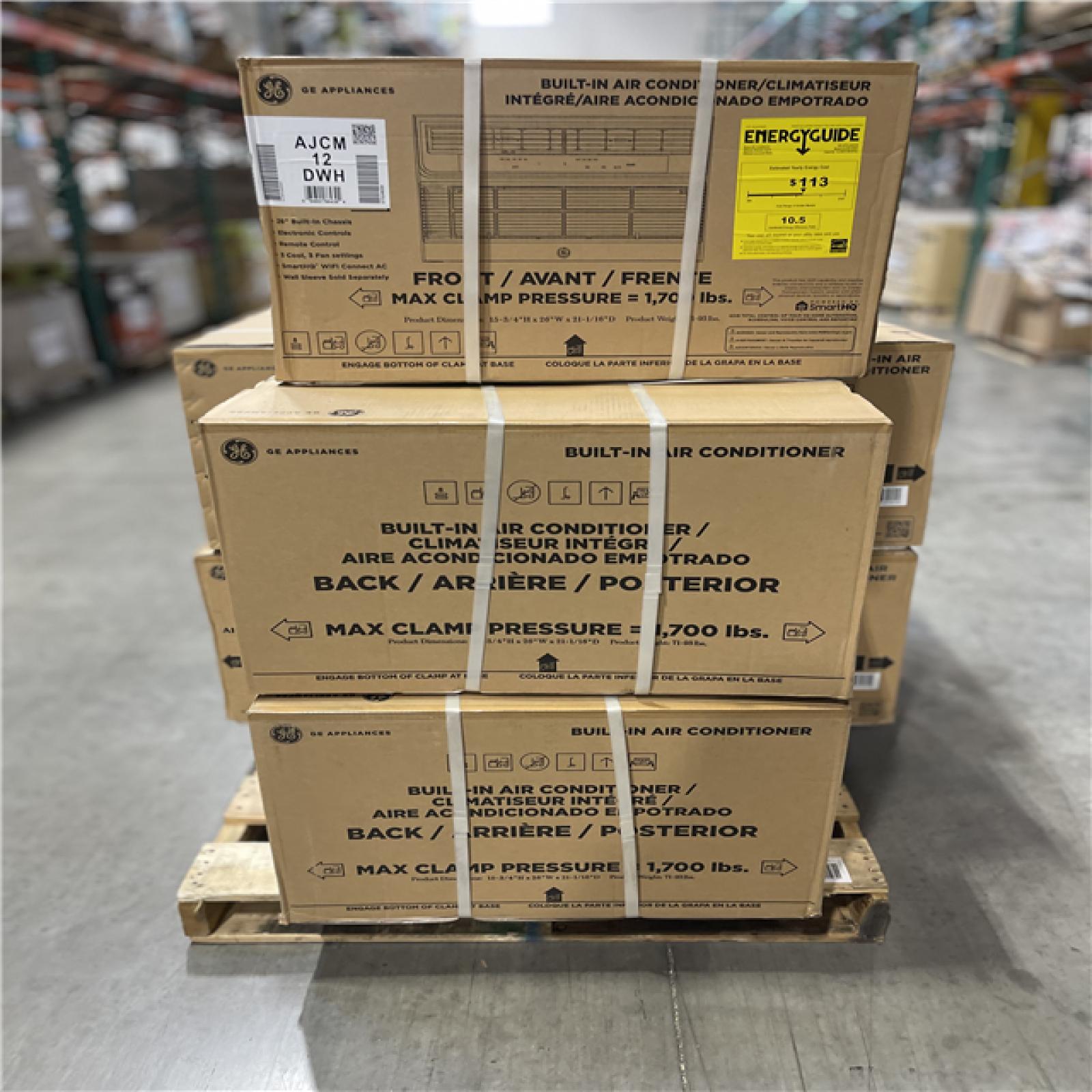 DALLAS LOCATION- NEW!- GE ENERGY STAR 12 000 BTU 230/208 V High Mount Through-The-Wall Cool-Only Air Conditioner  Wi-Fi  ADA PALLET (7 UNITS)
