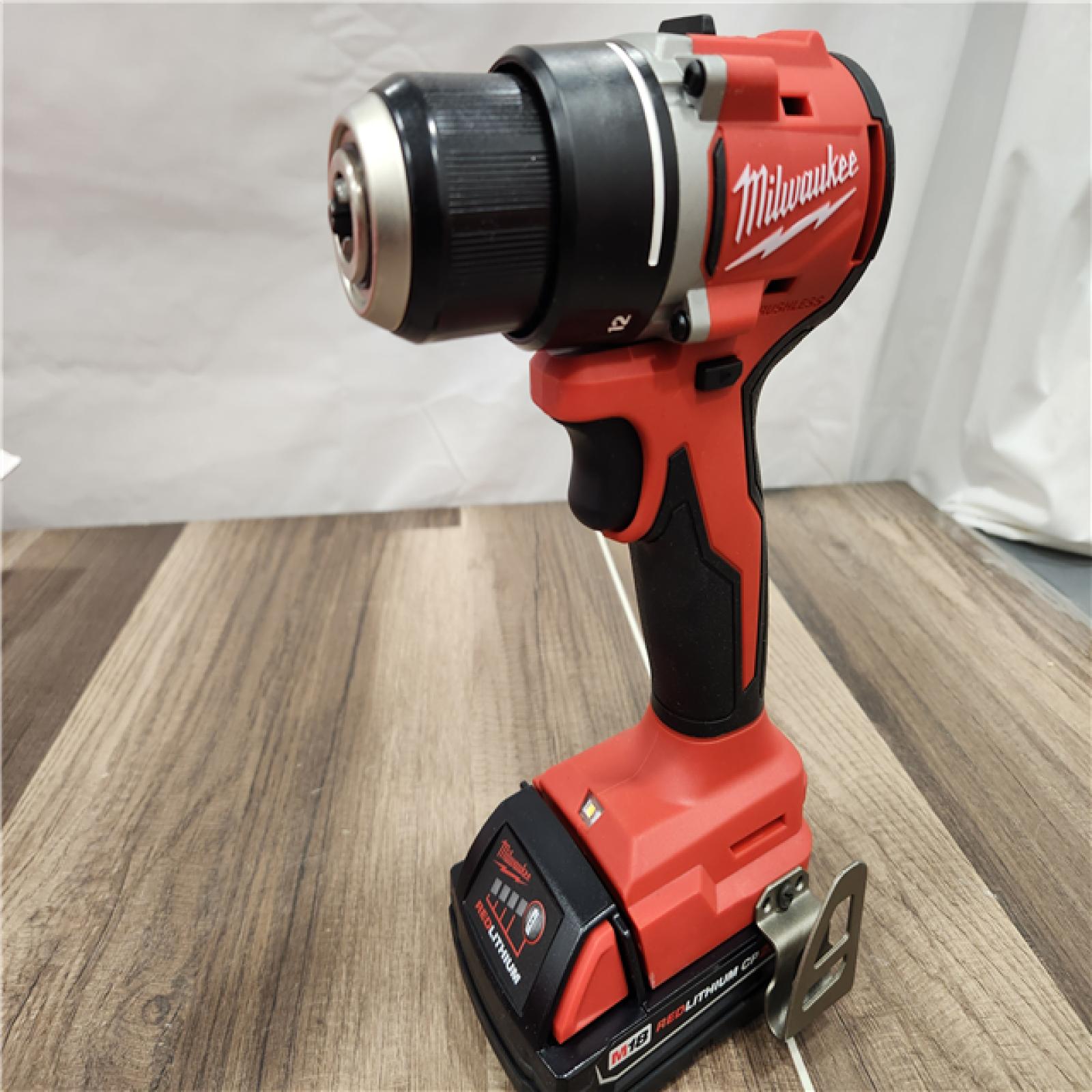 AS-IS Milwaukee M18 Compact Next Gen 1/2 in. Brushless Cordless Drill/Driver Kit (Battery & Charger)
