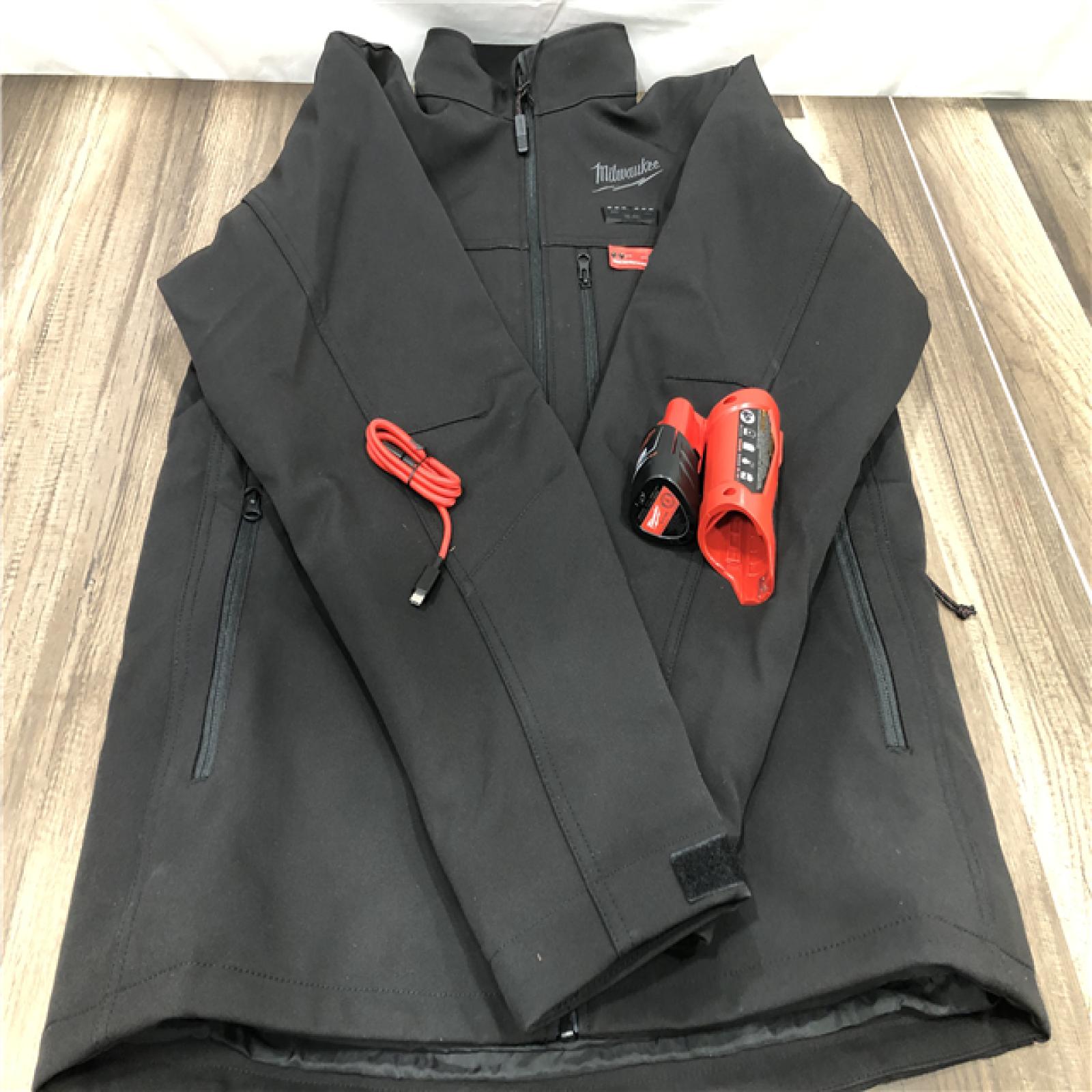AS-IS Milwaukee Men's Medium M12 12-Volt Lithium-Ion Cordless Tough Shell Black Heated Jacket Kit