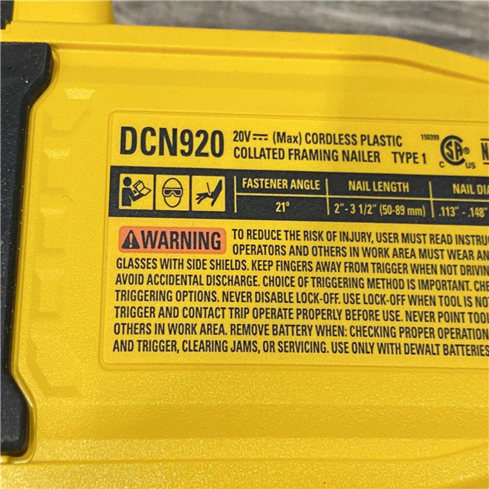 AS-IS DEWALT 20-Volt 21° Cordless Framing Nailer (Tool-Only)