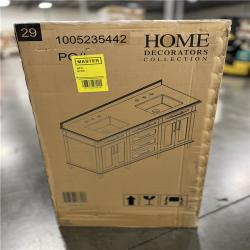 DALLAS LOCATION - Home Decorators Collection Sonoma 72 in. Double Sink Almond Latte Bath Vanity with Carrara Marble Top (Assembled)